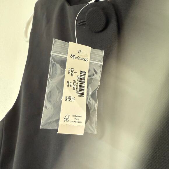 NWT Madewell Single Breasted Scoopneck Vest Top Sleeveless True Black Size 8 - Picture 4 of 6